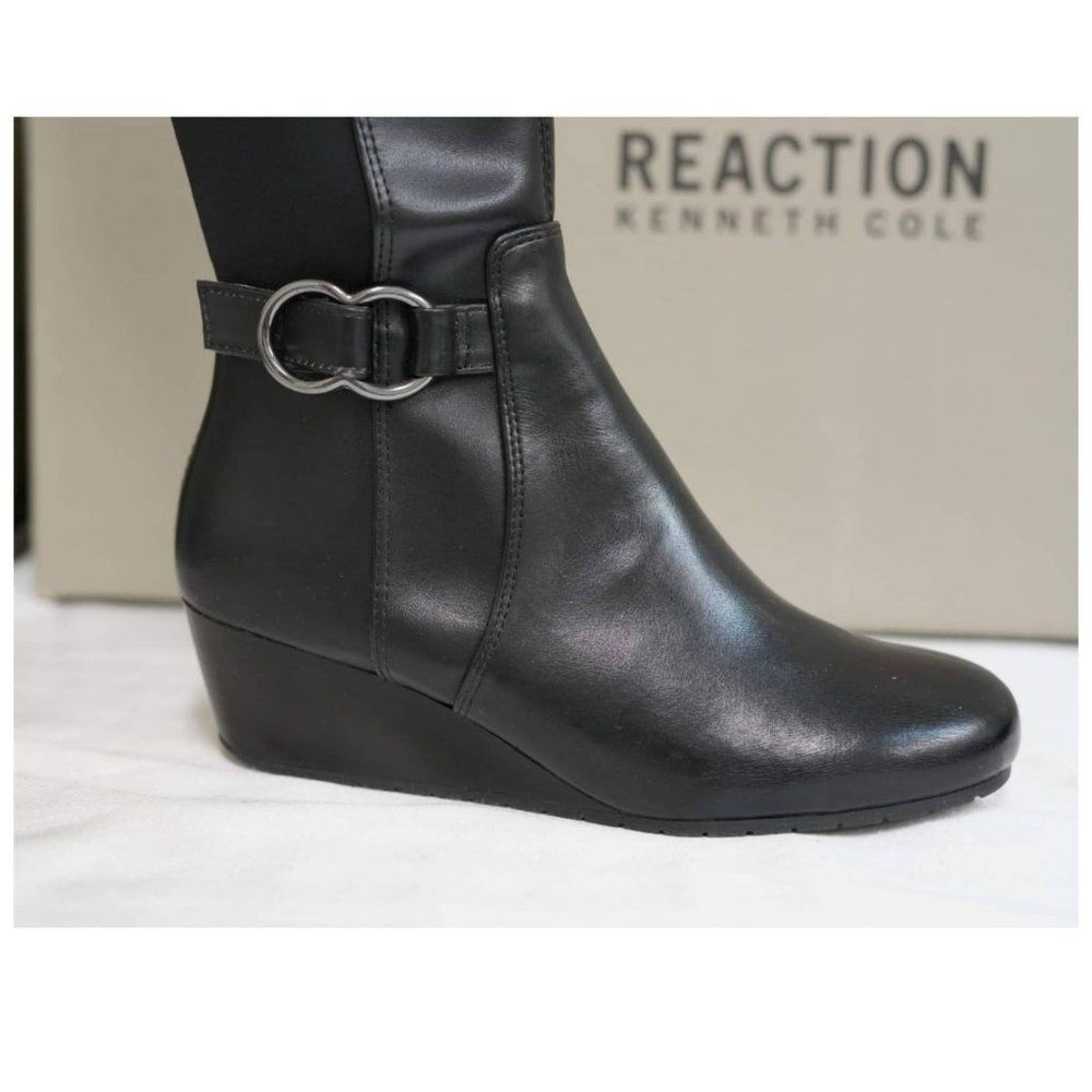 Kenneth Cole Reaction Womens Tip Dress Closed Toe Knee High Boots - Black 5.5M - Picture 3 of 9